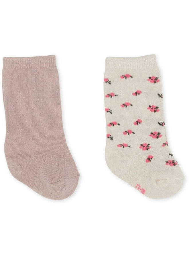 2 Pack Jacquard Knee Socks - Rose Smoke - Konges Slojd