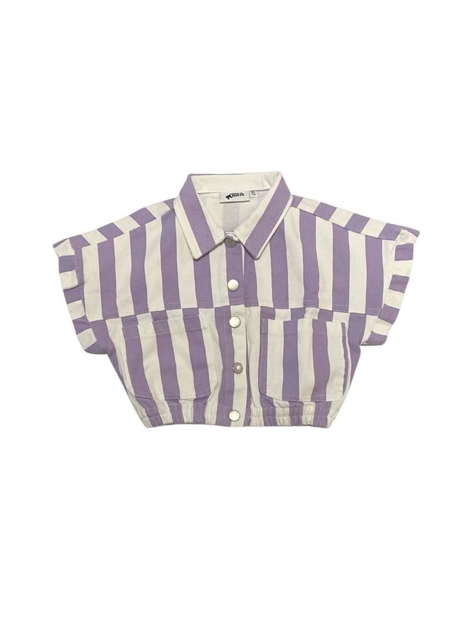 Bold Stripe Denim Jacket - Lilac - Cos I Said So