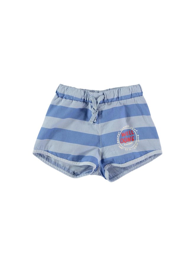 Swimshort wide stripe - Mid blue - Bonmot