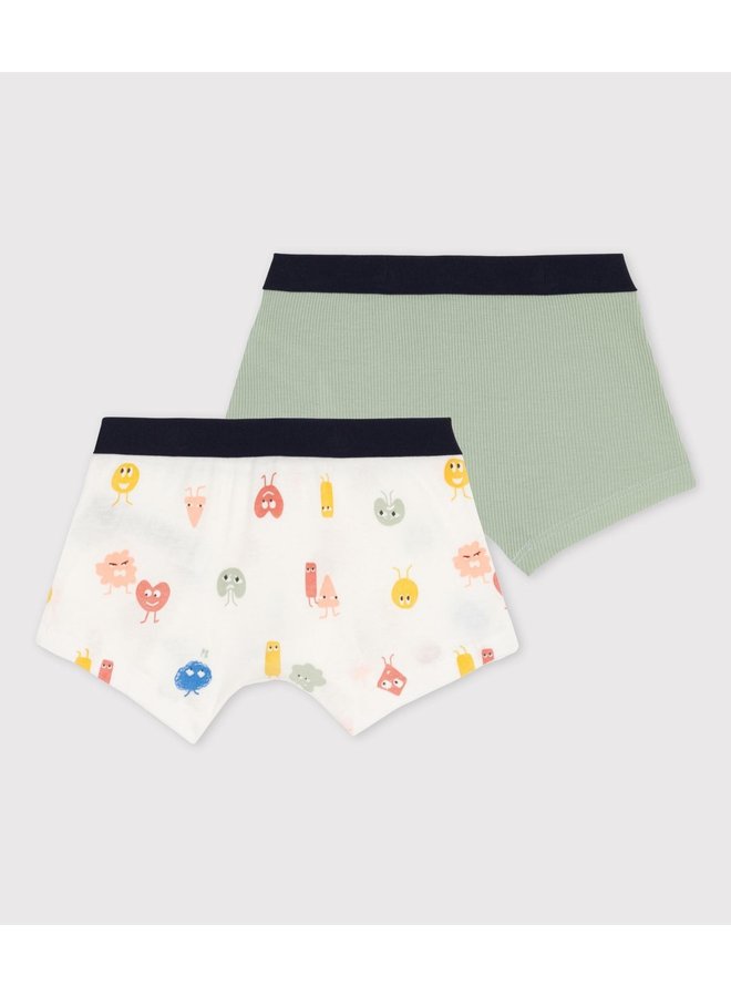 Set van 2 boxers met emoji's in katoen en lyocell - Petit Bateau