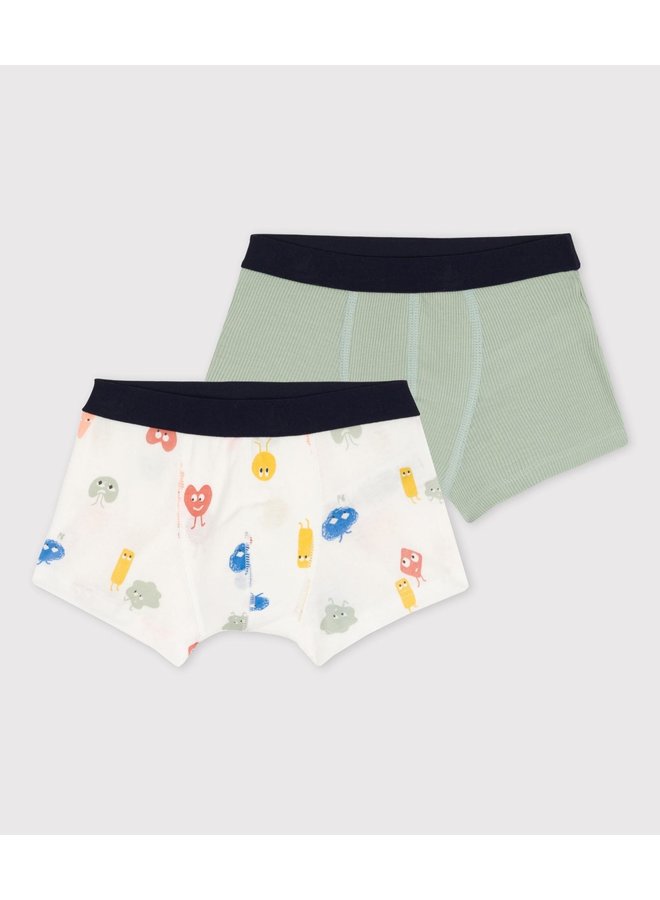 Set van 2 boxers met emoji's in katoen en lyocell - Petit Bateau