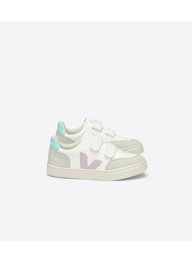 Veja V-12 Velcro Leather - White Turquoise