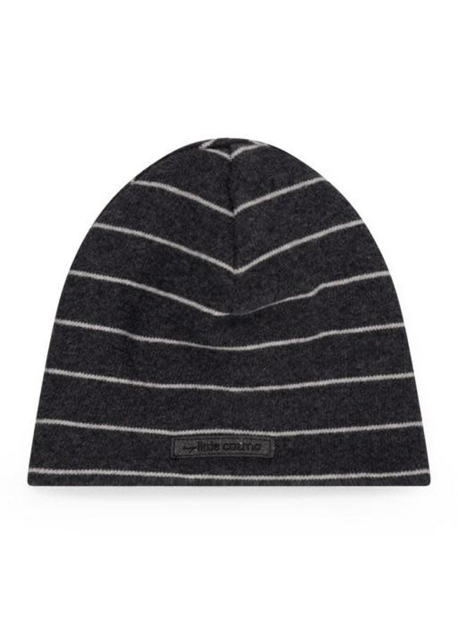 Baby Stripes Beanie - Dark Grey - My Little Cozmo