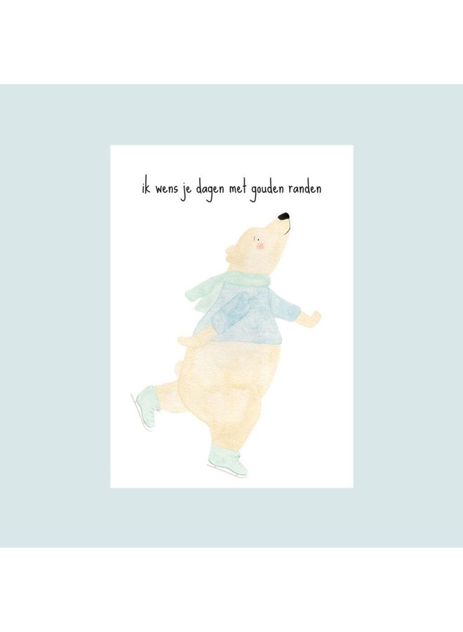 Postkaart - Ik wens je dagen met gouden randen - Studio Bertha