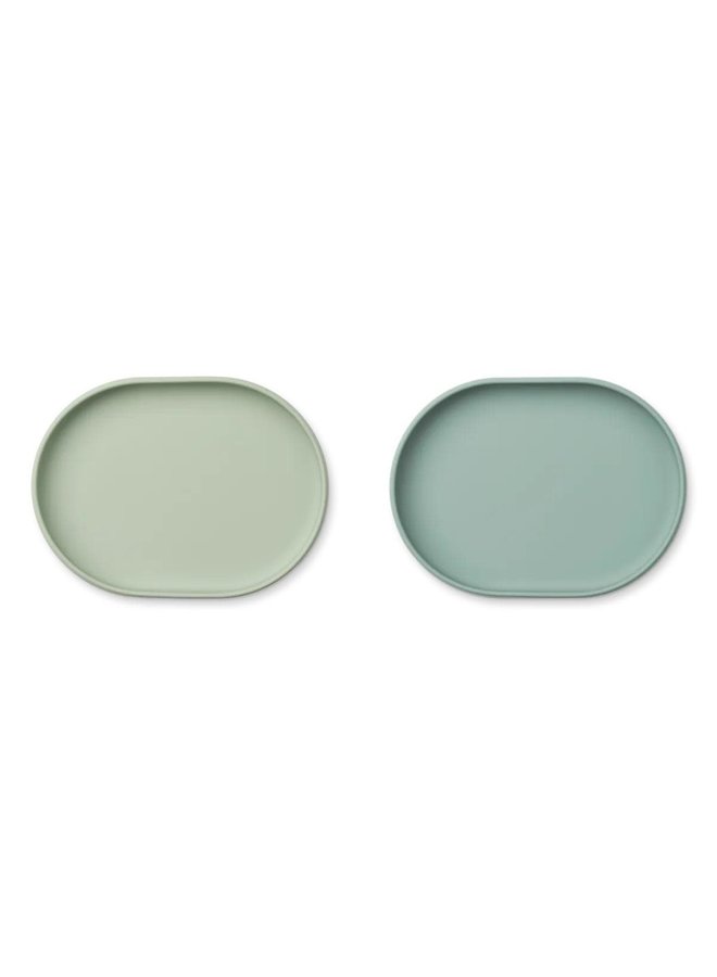 Anita Breakfast Plate - 2p - Dusty Mint/Peppermint - Liewood