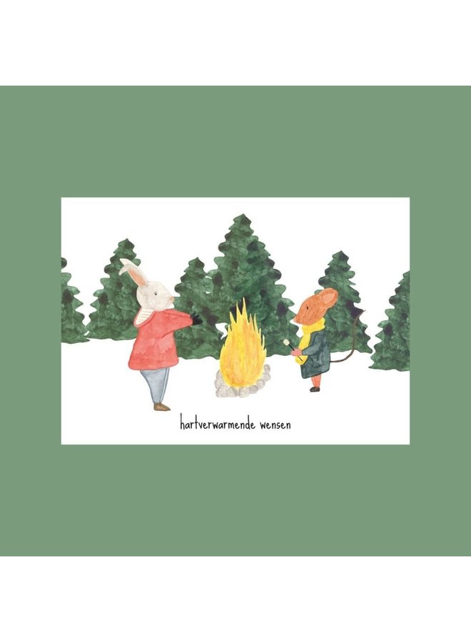 Postkaart - Hartverwarmende wensen - Studio Bertha