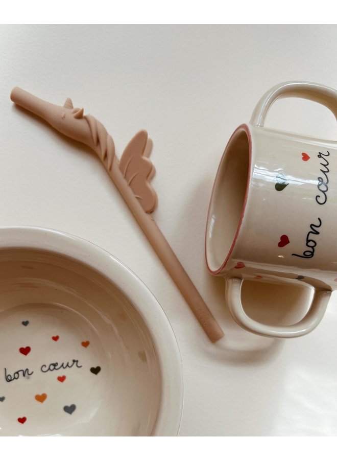 ceramic cup and bowl - bon coeur - konges slojd