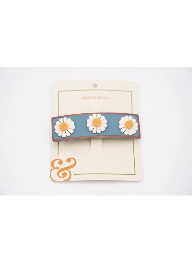 Wide Bar Clip - Flower Laguna - Grech & Co