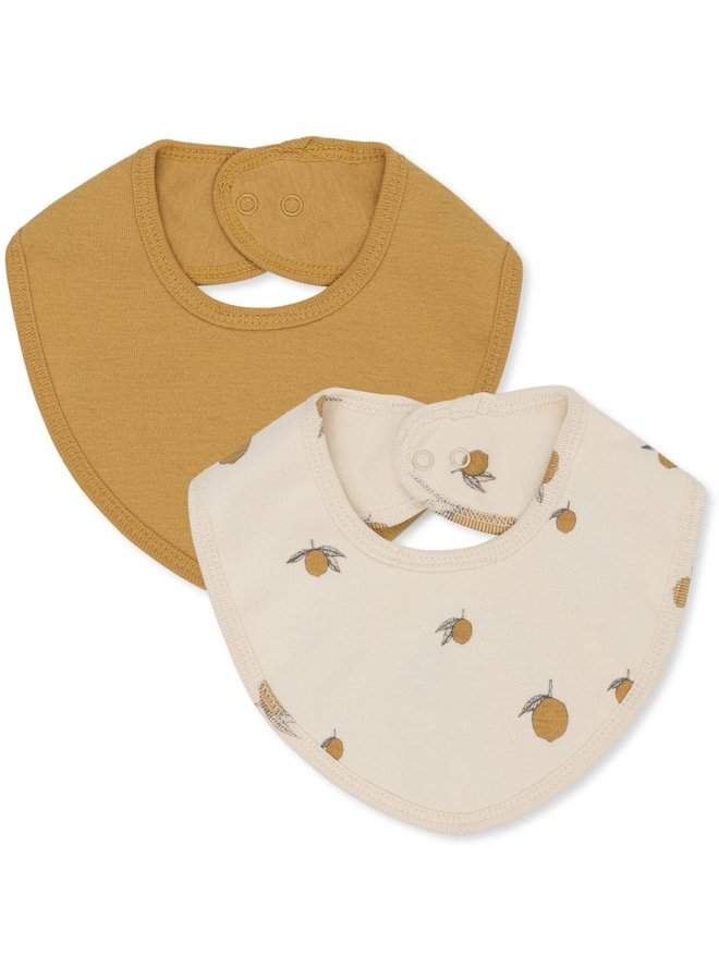 Kwijlslabbetje - 2 Pack - Lemon - Konges Slojd