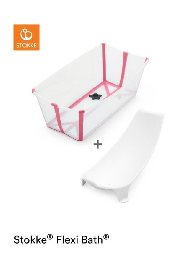 Flexi Bad Set - Transparant Pink - Stokke