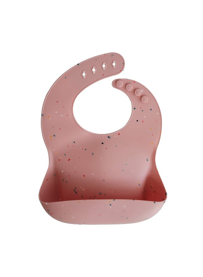 Silicone Bib - Powder Pink Confetti - Mushie