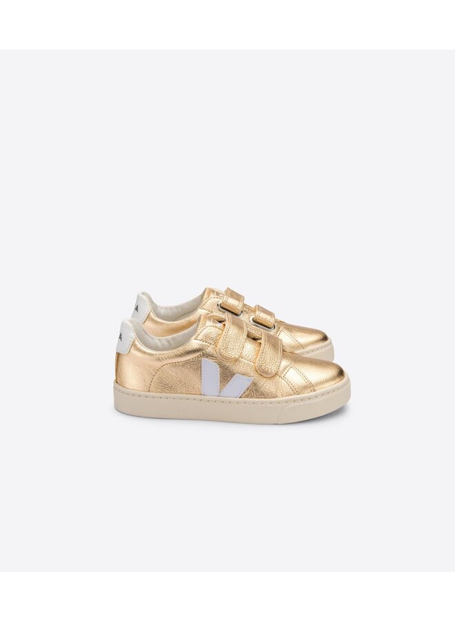 Veja Esplar Velcro Leather - White Gold