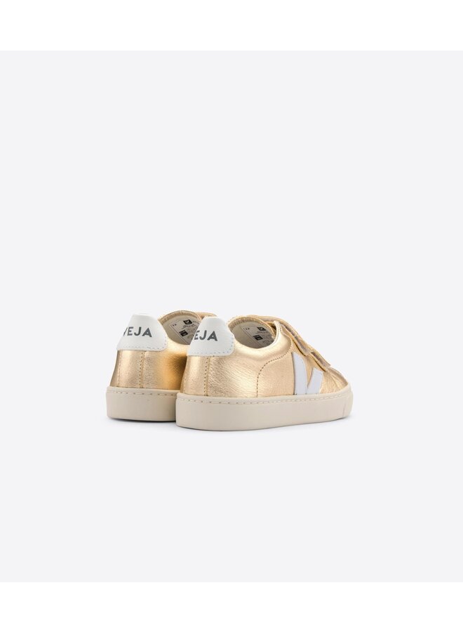 Veja Esplar Velcro Leather - White Gold