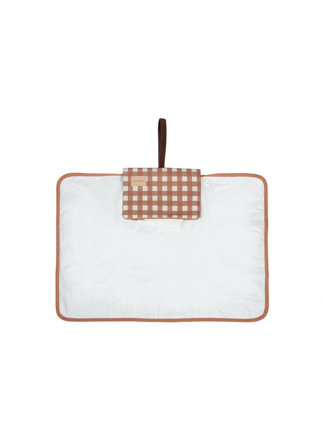 Hyde Park Waterproof Changing Pad - Terracotta Checks  - Nobodinoz