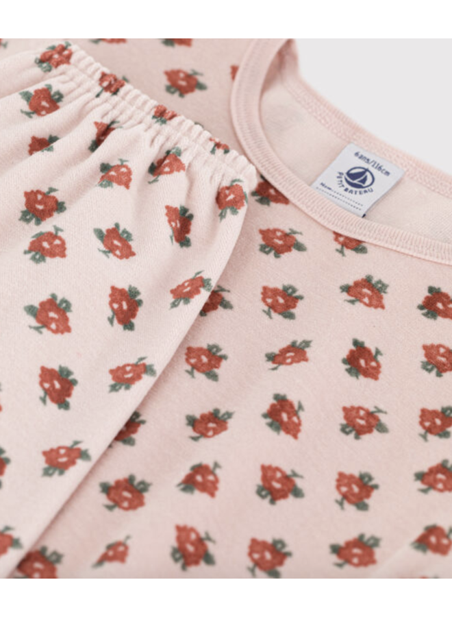 Junior Fluwelen Pyjama - Flowers - Petit Bateau