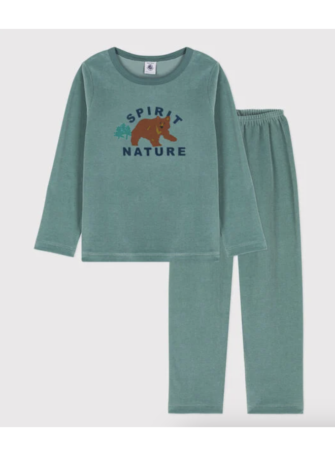 Junior Fluwelen Pyjama - Bear - Petit Bateau