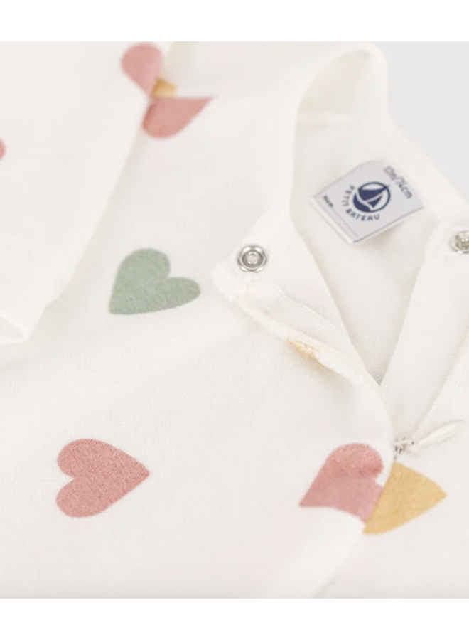 Fluwelen Babypyjama - Color Hearts - Petit Bateau