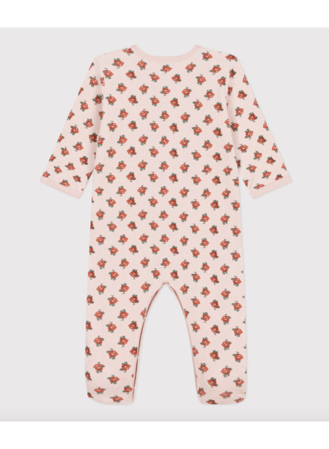 Fluwelen Pyjama - Bloemenprint - Petit Bateau