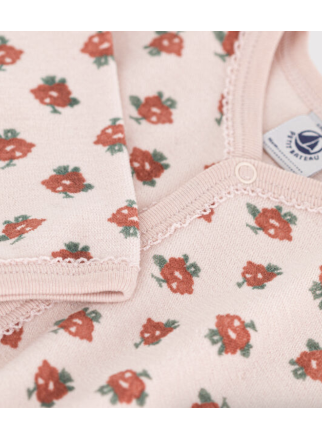 Fluwelen Pyjama - Bloemenprint - Petit Bateau