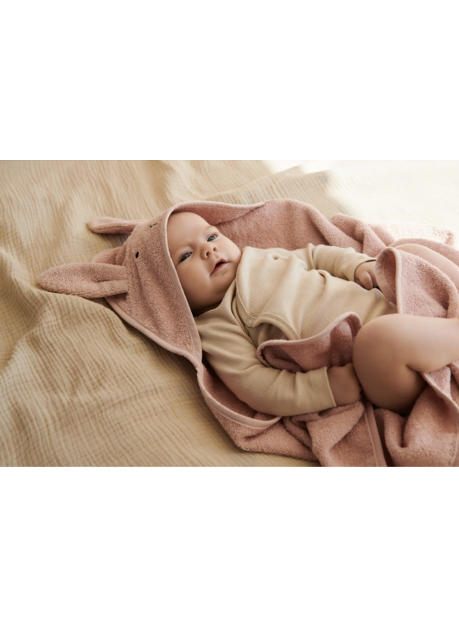 Albert Hooded Towel - Rabbit Rose - Liewood