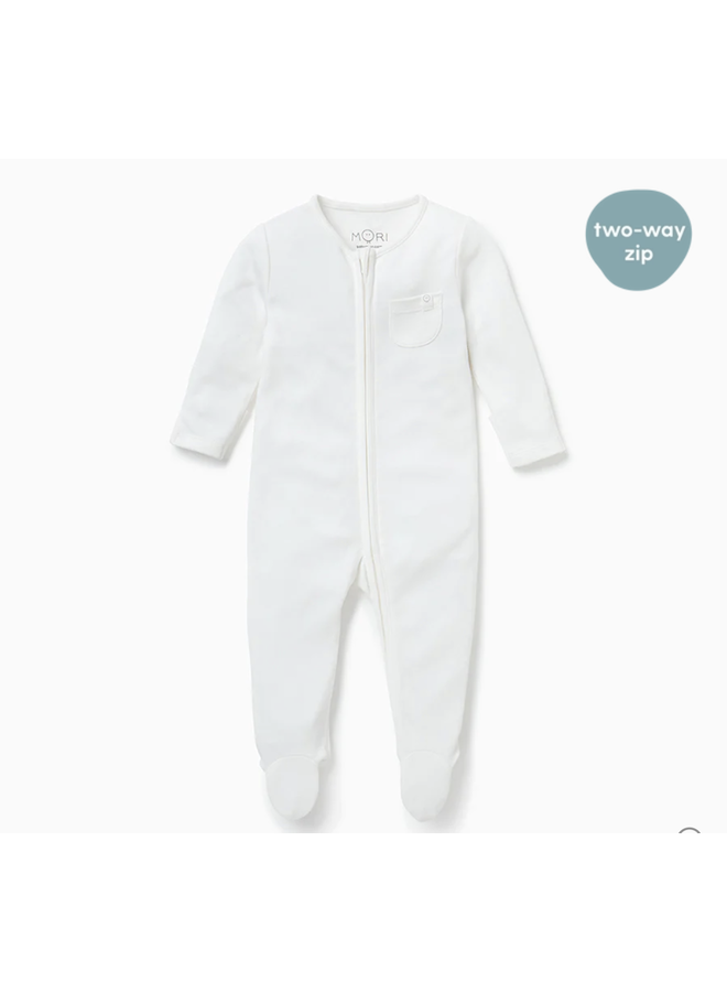 Zip-Up Pyjama - White - Mori