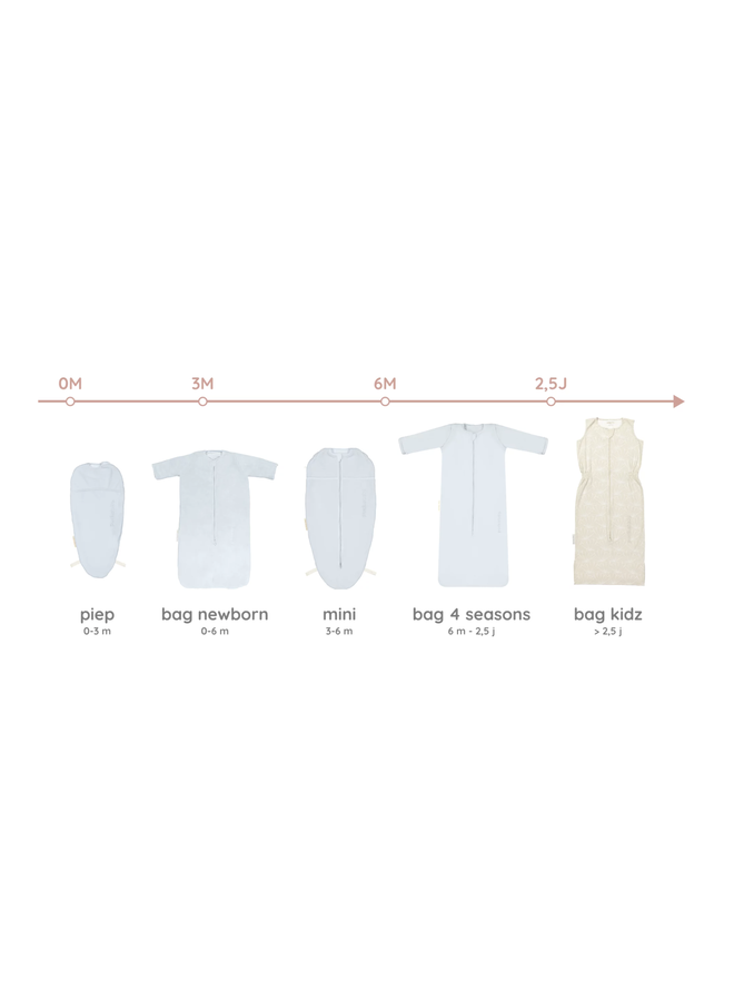 Inbakerslaapzak Mini 3/6M - Teddy - Sky - Puckababy