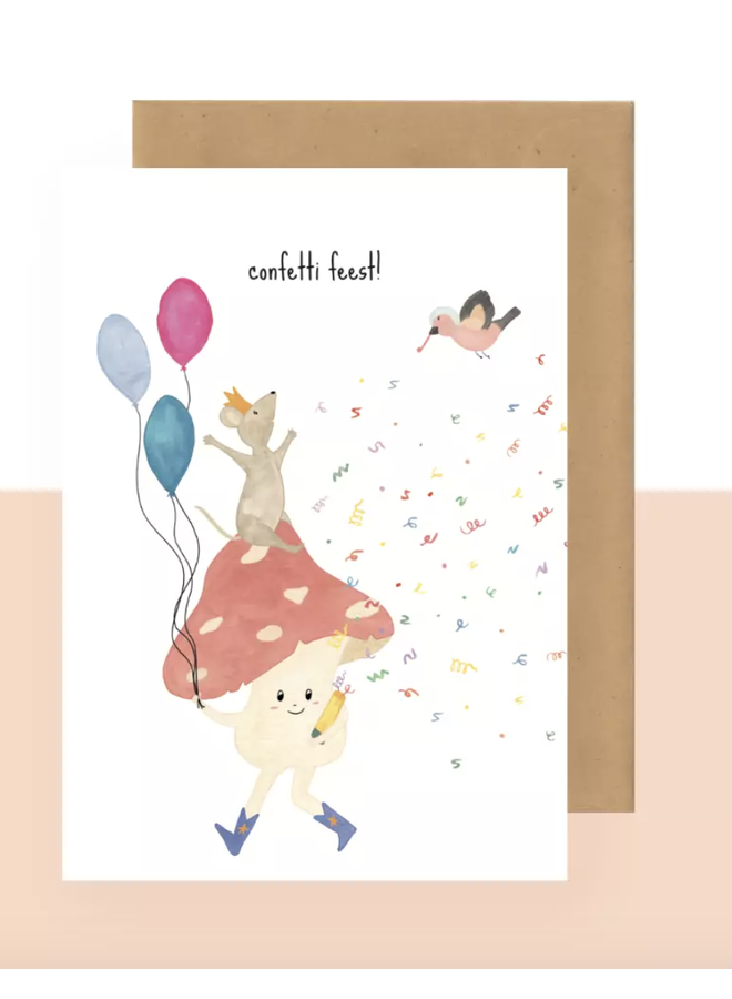 Postkaart - Confetti feest - Studio Bertha