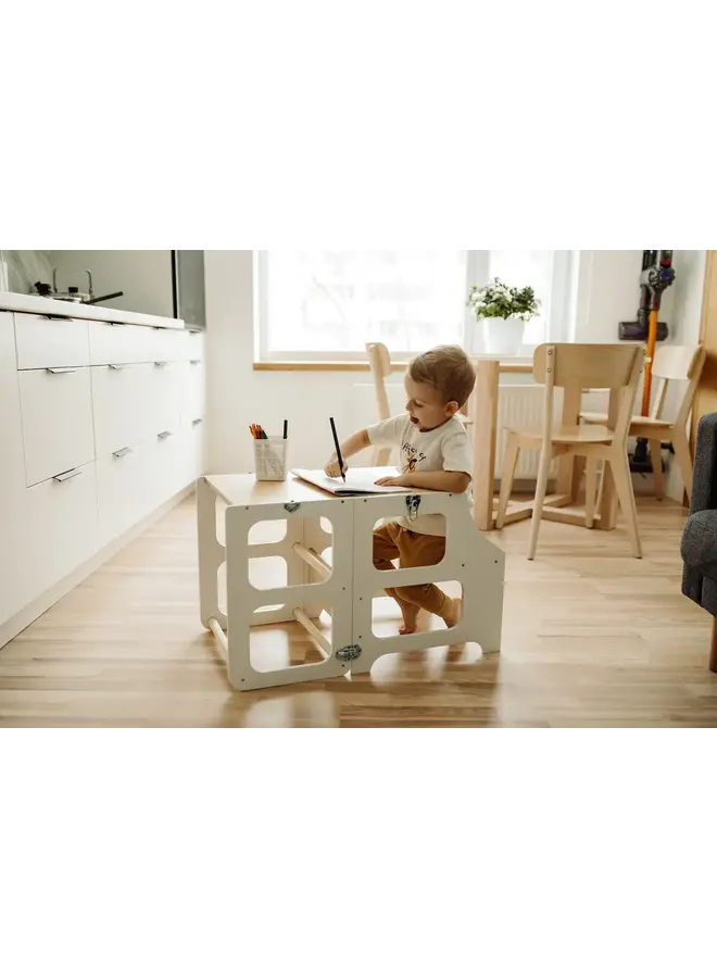 Leertoren/Bureau Opvouwbaar - Wit - Duck Woodworks