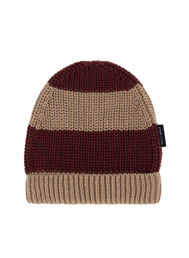 Elliot striped knitted hat - Pecan - Daily Brat
