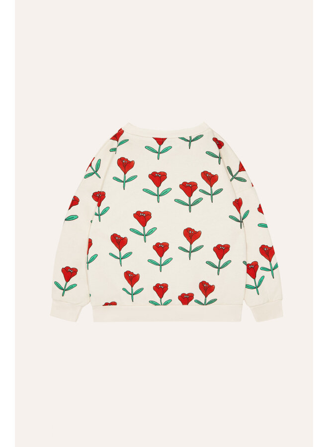 Tulips Allover Oversized Kids Sweatshirt - Ecru - The Campamento