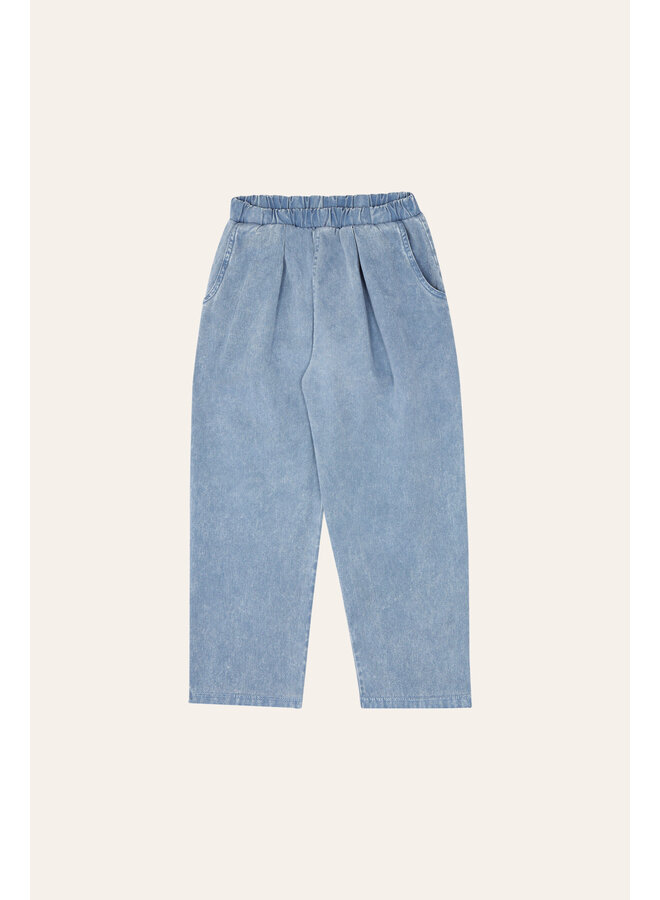 Blue Washed Kids Trousers - Blue - The Campamento