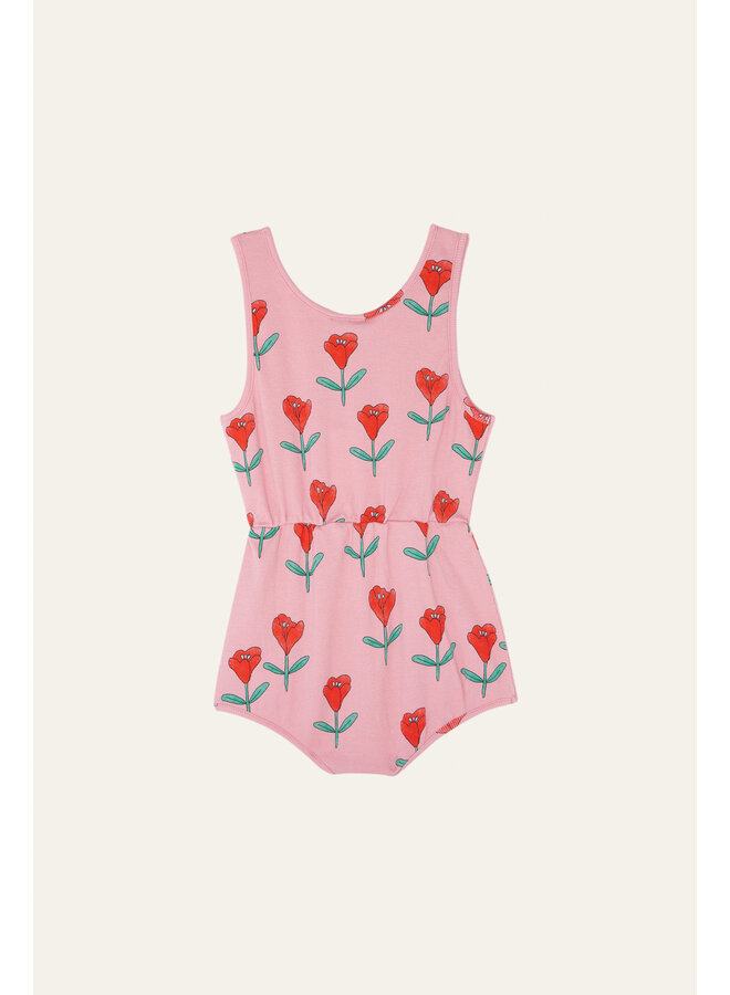 Tulips Allover Kids Overall - Pink - The Campamento