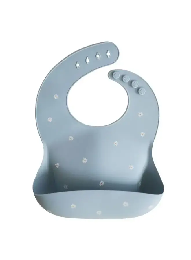 Silicone Bib - White Daisy - Mushie