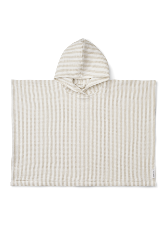 Paco Poncho - Stripes Crisp White/Sandy - Liewood