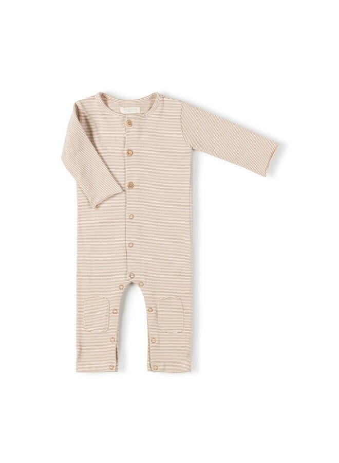 Butt Onesie - Caramel Stripe - Nixnut