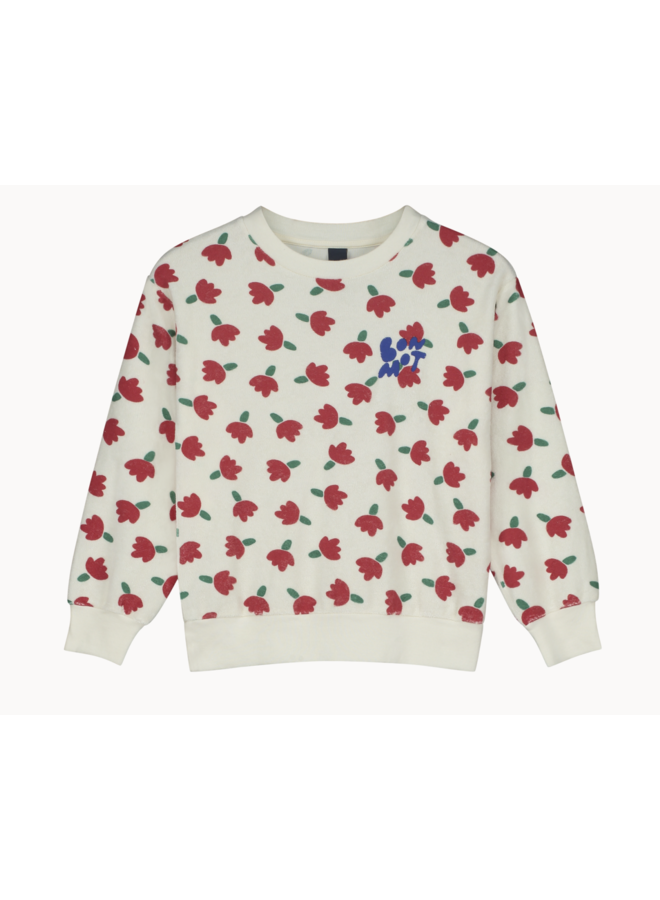 Sweatshirt Terry Flowers - Ivory - Bonmot