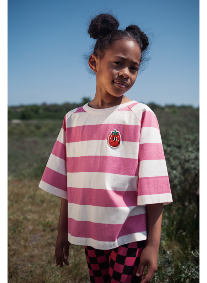 Striped T-Shirt - Pink Yarrow - Daily Brat