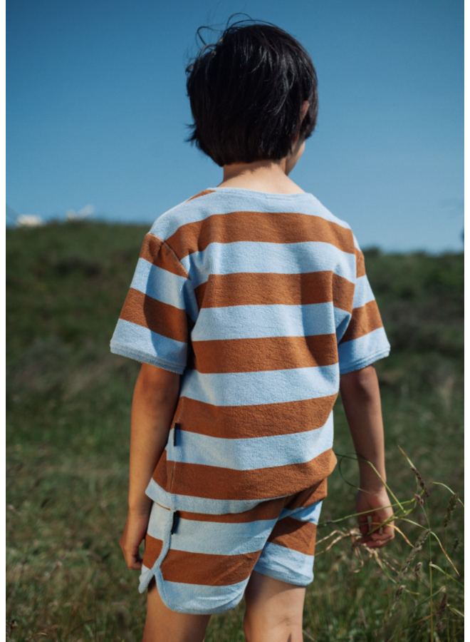 Striped Towel Shorts - Serenity Blue - Daily Brat