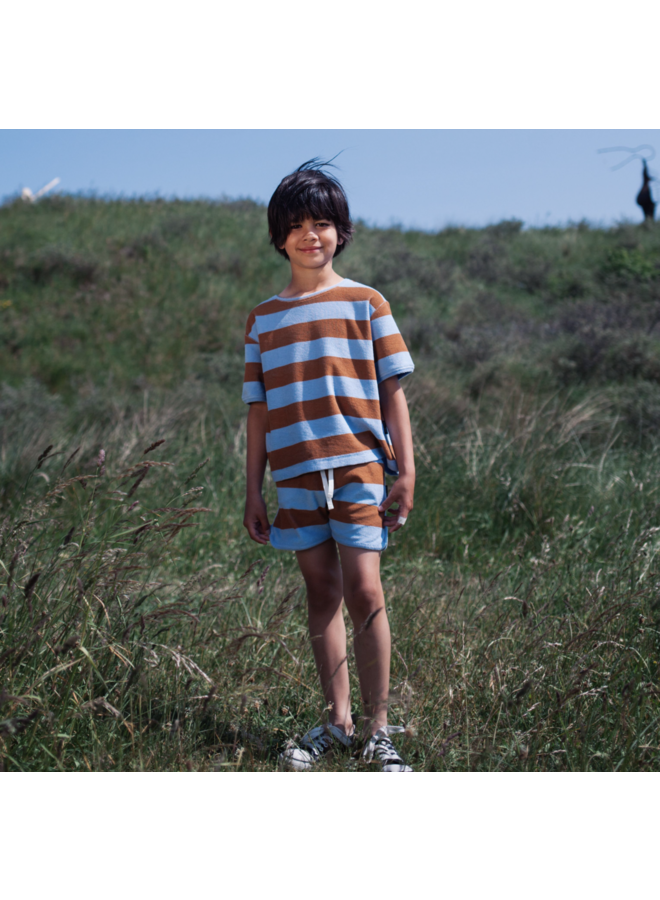 Striped Towel T-Shirt - Serenity Blue - Daily Brat