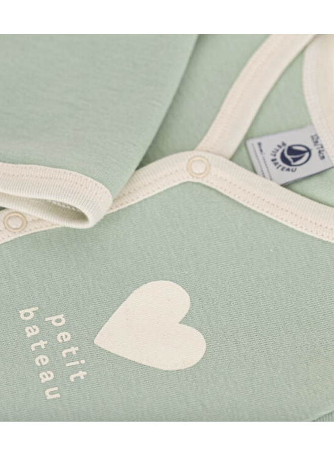 Pyjama Hartje - Groen - Petit Bateau