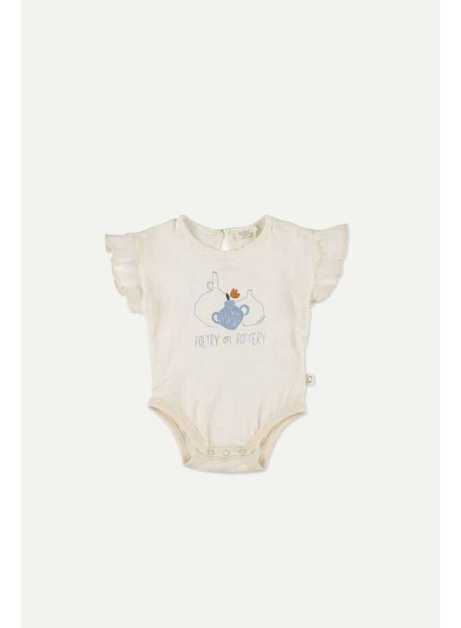 Print Baby Bodysuit Poetry - Ivory - My Little Cozmo