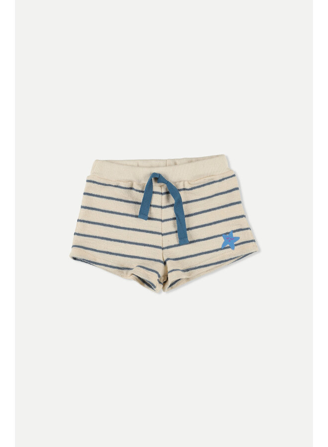 Organic Crepe Stripe Baby Shorts - Blue - My Little Cozmo