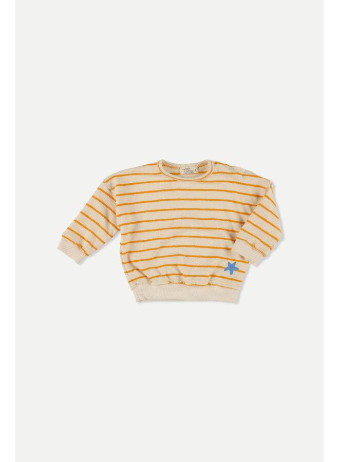 Organic Crepe Stripe Baby Sweatshirt  - Oil- My Little Cozmo
