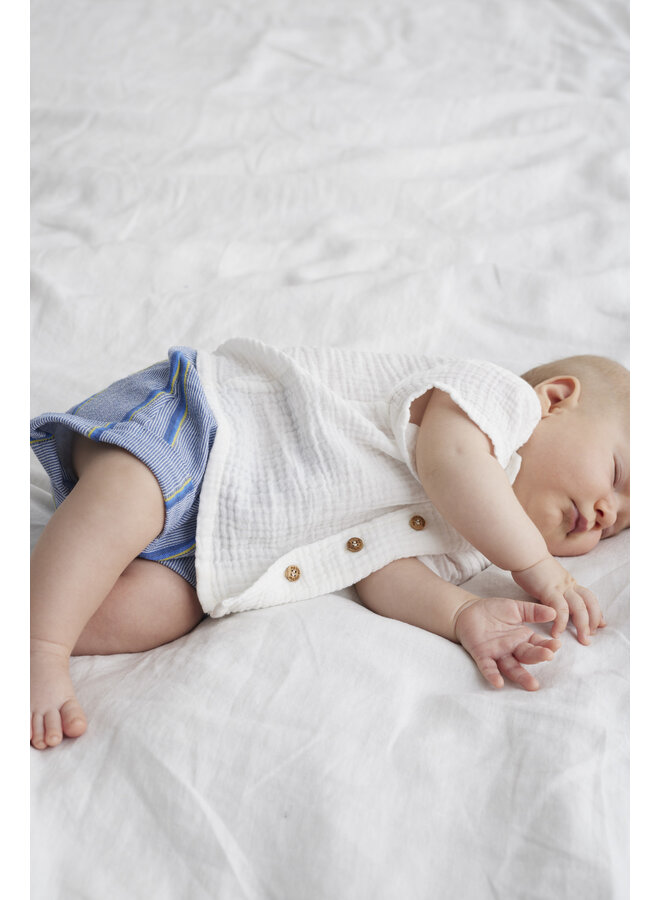 Soft Woven Baby Shirt - Ivory - My Little Cozmo