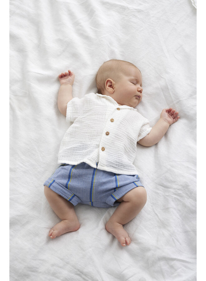 Soft Woven Baby Shirt - Ivory - My Little Cozmo