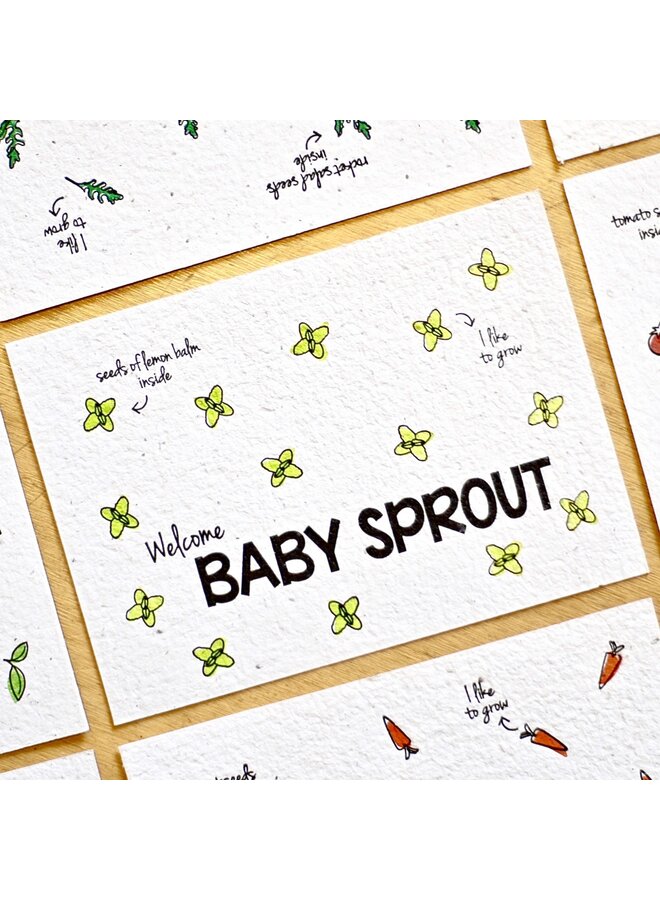 Plantbare Wenskaart - Baby Sprout  - Bloom