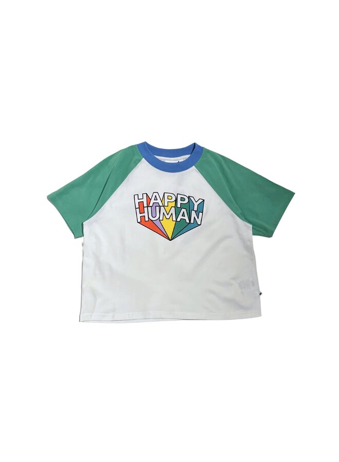 T-Shirt Color Block - Happy Human - OffWhite/Spruce - Cos I Said So
