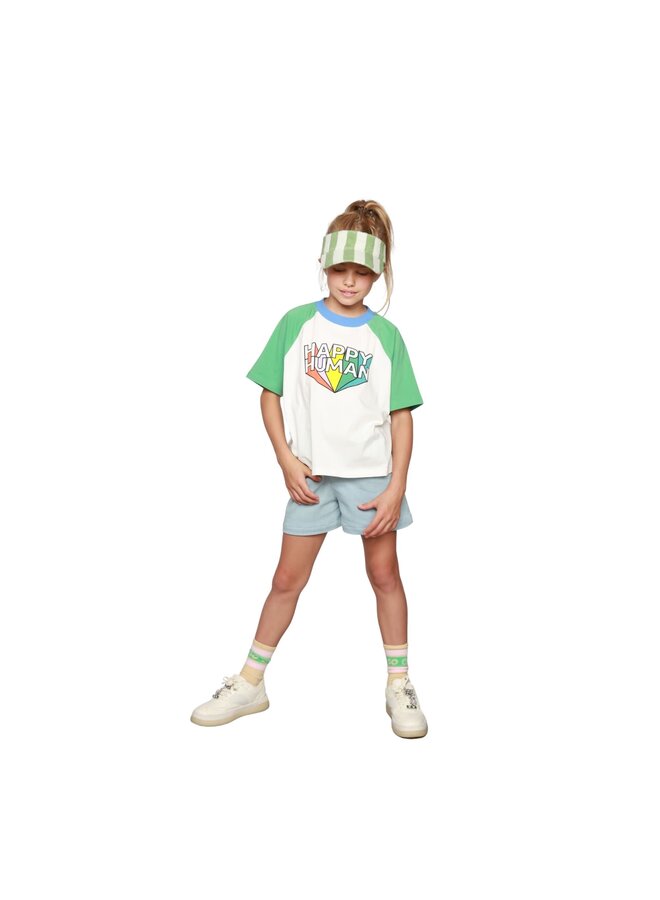 T-Shirt Color Block - Happy Human - OffWhite/Spruce - Cos I Said So