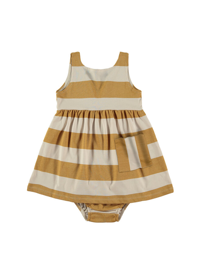 Dress + Bloomer - Stripes Mustard - Babyclic