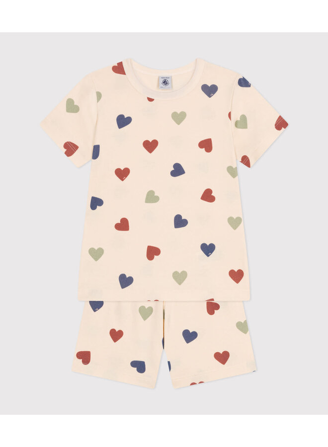Pyjama Kort - Color Hearts - Petit Bateau
